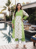 Smock Symphony Green Printed Kurta Set