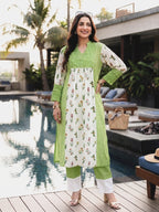 Smock Symphony Green Printed Kurta Set