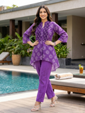 Smock Symphony Purple Printed Set