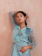 Ice Blue Lily Top