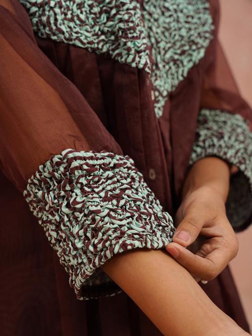 Brown Linear Odyssey Top