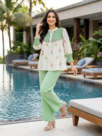 Smock Symphony Green Embroidered Set