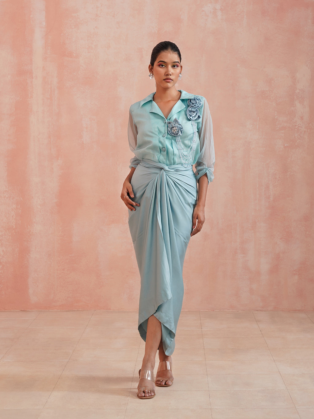 Ice Blue Lily Top