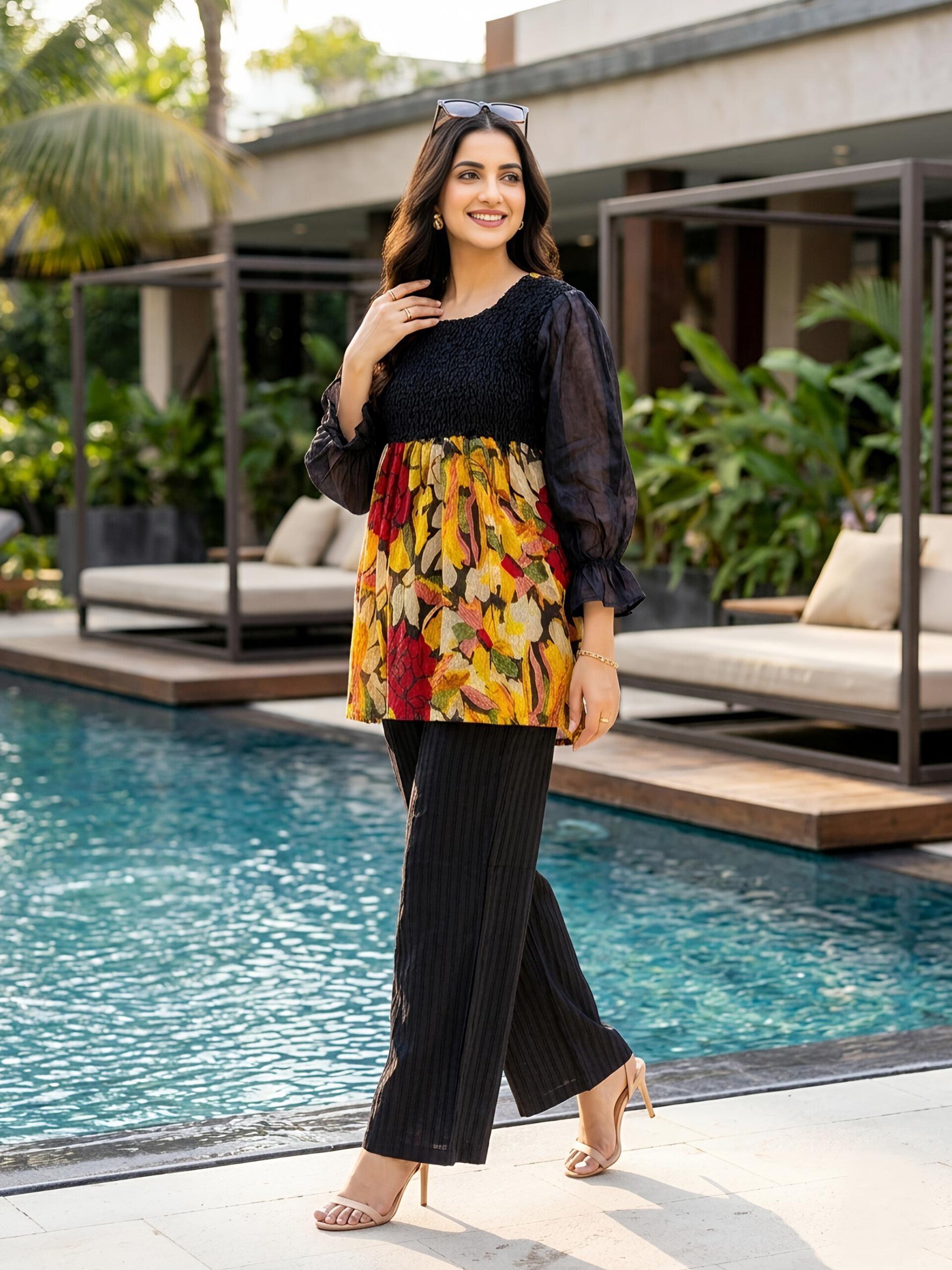 Smock Symphony Black Printed Set