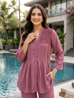 Smock Symphony Onion Pink Pleat Set