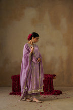 Mehekti Purple Dori Work Mul Chanderi Set