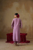 Mehekti Purple Dori Work Mul Chanderi Set