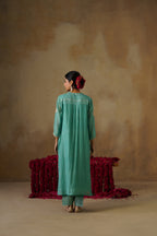 Mehekti Blue Gota Mul Chanderi Kurta Set