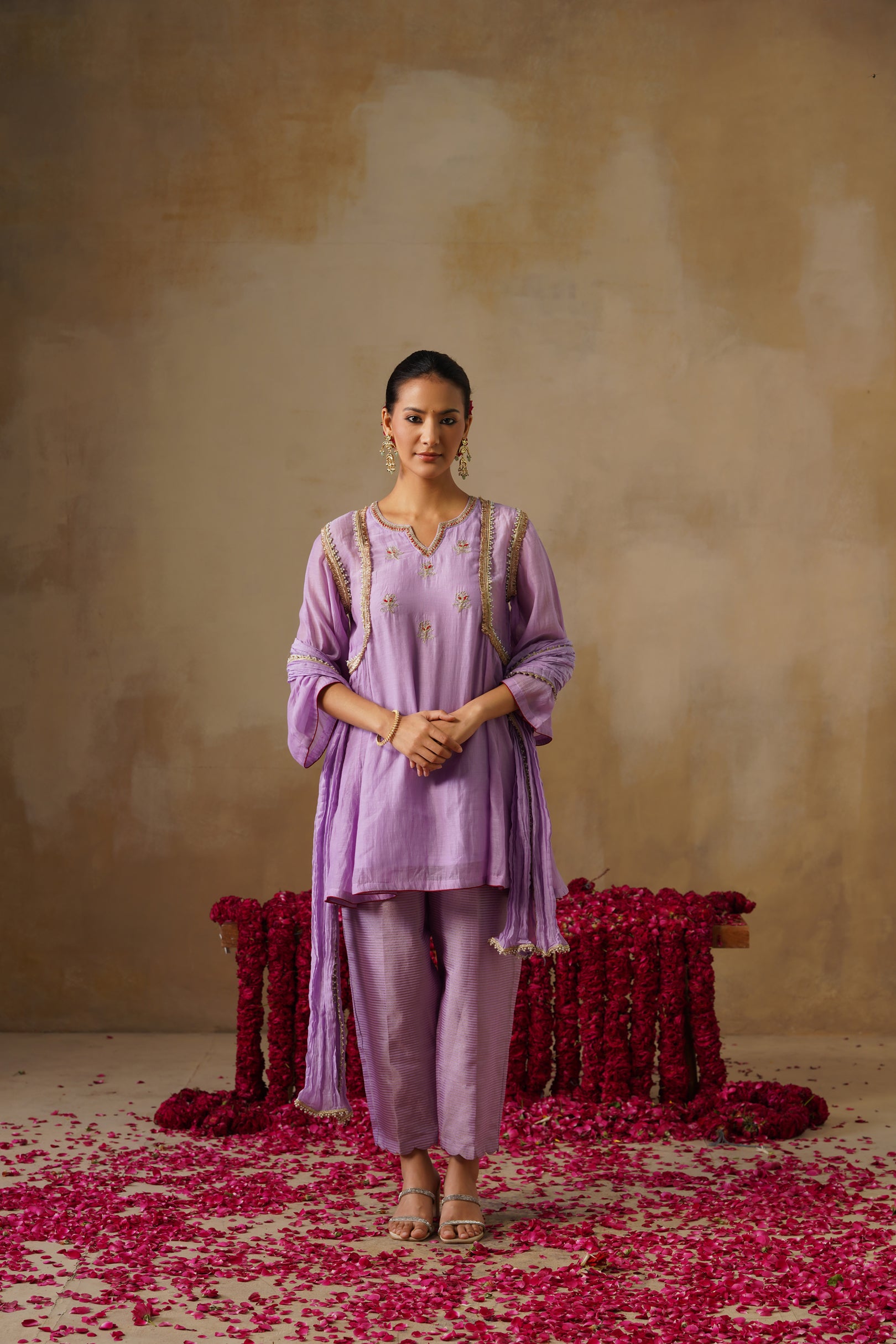 Mehekti Purple Mul Chanderi Tissue Set