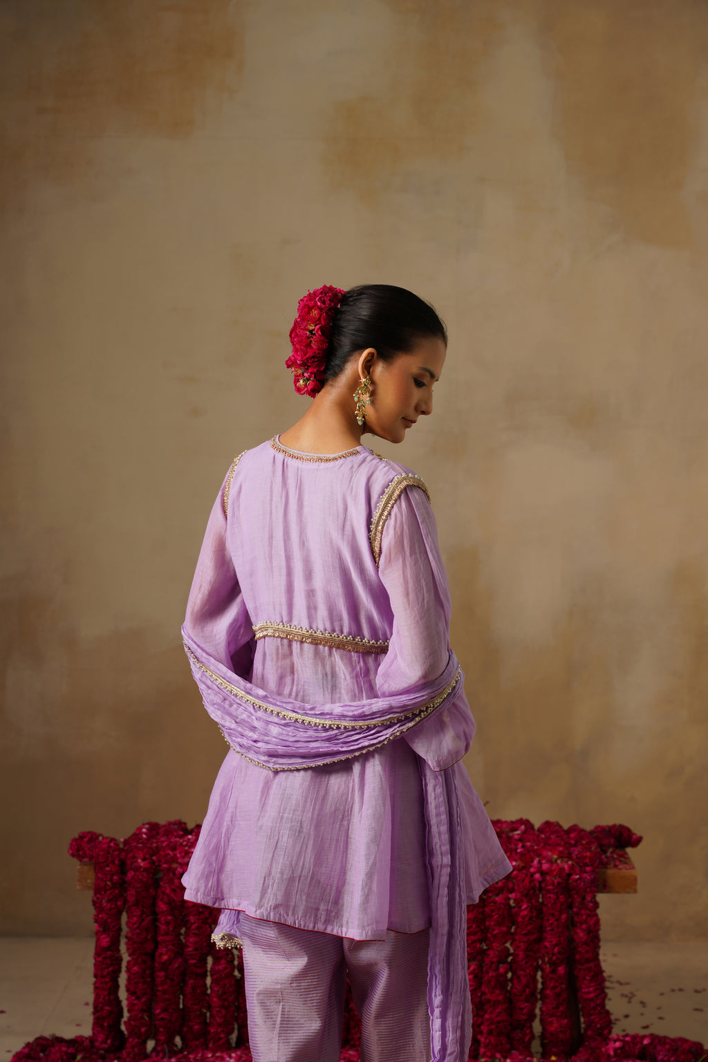 Mehekti Purple Mul Chanderi Tissue Set