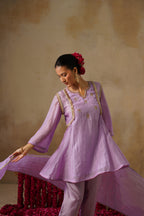 Mehekti Purple Mul Chanderi Tissue Set