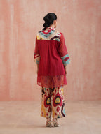 Red Ikkat Velora Top