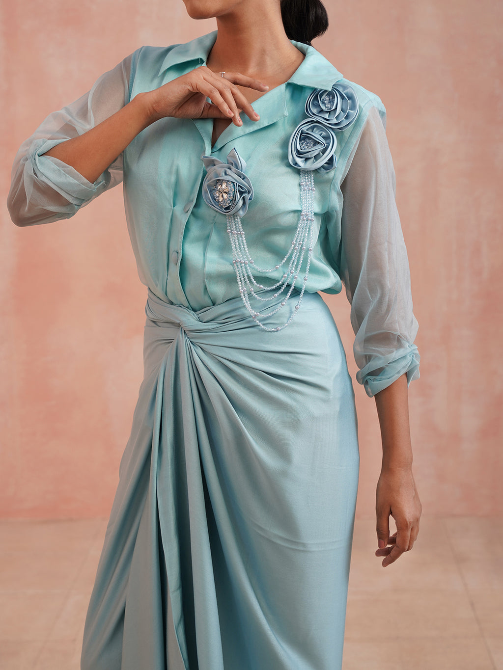 Ice Blue Lily Top