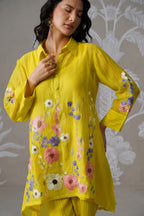 Meherban Purple Mul Chanderi Applique Work Co-ord Set