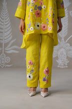 Meherban Purple Mul Chanderi Applique Work Co-ord Set
