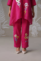Meherban Deep Pink Mul Chanderi Light Applique Work Co-ord Set