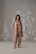 Meherban Bronze Mul Chanderi Print Applique Co-ord Set