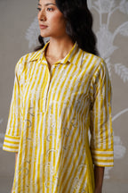 Meherban Yellow Thread Work Cotton Set