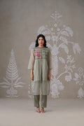 Meherban Green Organza Long Jacket Set