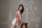 Meherban Crushed Tissue Pink Printed Short Jacket Set