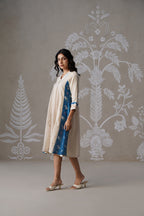 Meherban Blue Printed Cotton Dress