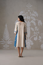 Meherban Blue Printed Cotton Dress