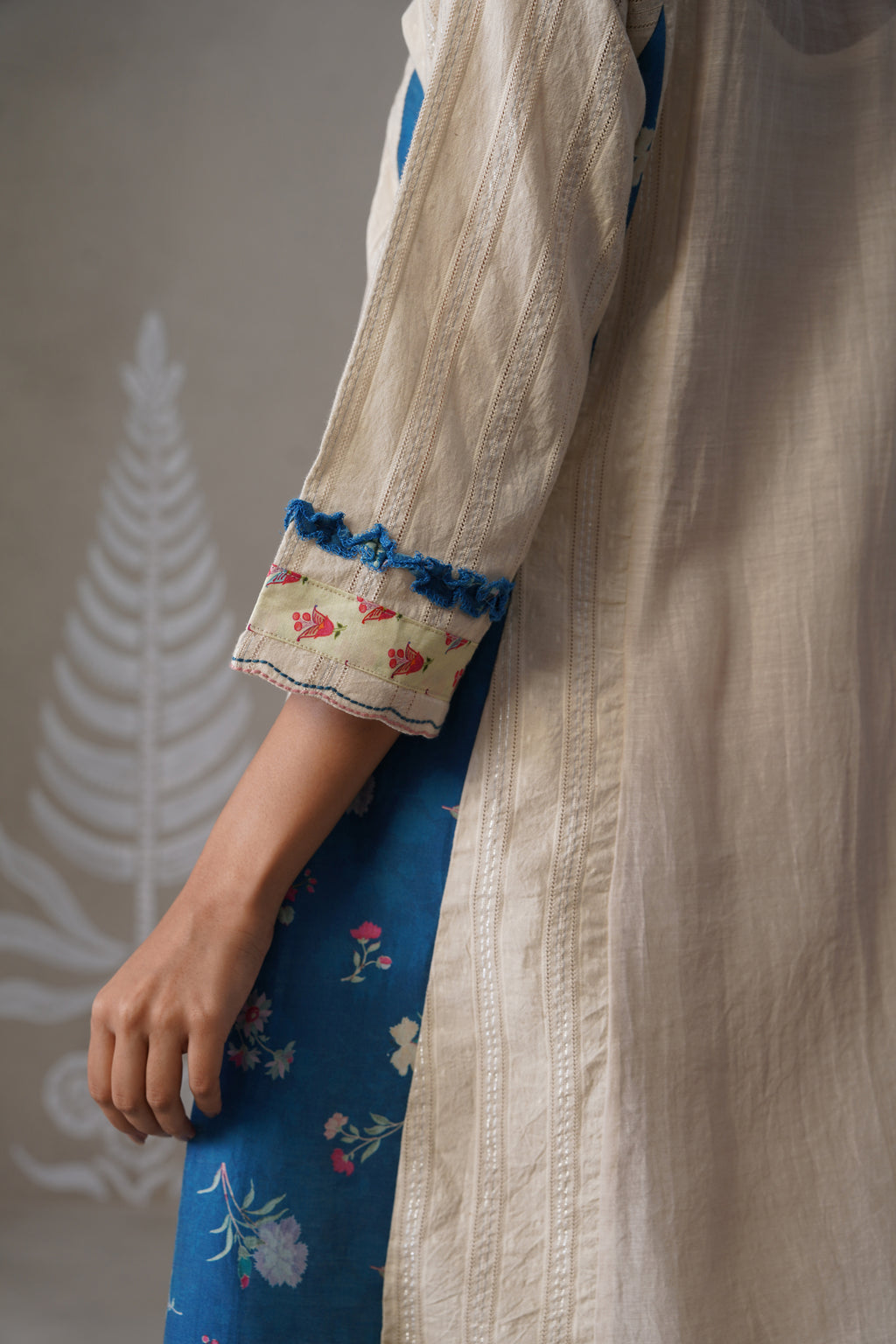 Meherban Blue Printed Cotton Dress