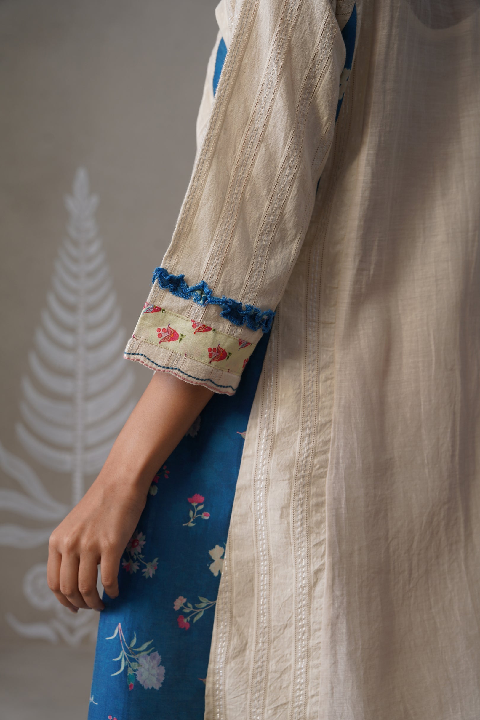Meherban Blue Printed Cotton Dress
