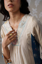 Meherban Blue Printed Cotton Dress