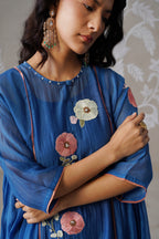Meherban Deep Pink Mul Chanderi Kurta Set