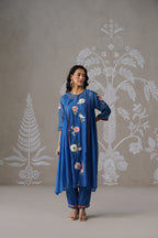 Meherban Deep Pink Mul Chanderi Kurta Set