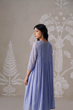 Meherban Light Blue Mul Chanderi Kurta Set
