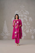 Meherban Deep Pink Mul Chanderi Kurta Set