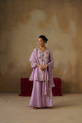 Mehekti Purple Mul Chanderi Sharara Set