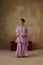 Mehekti Purple Mul Chanderi Sharara Set