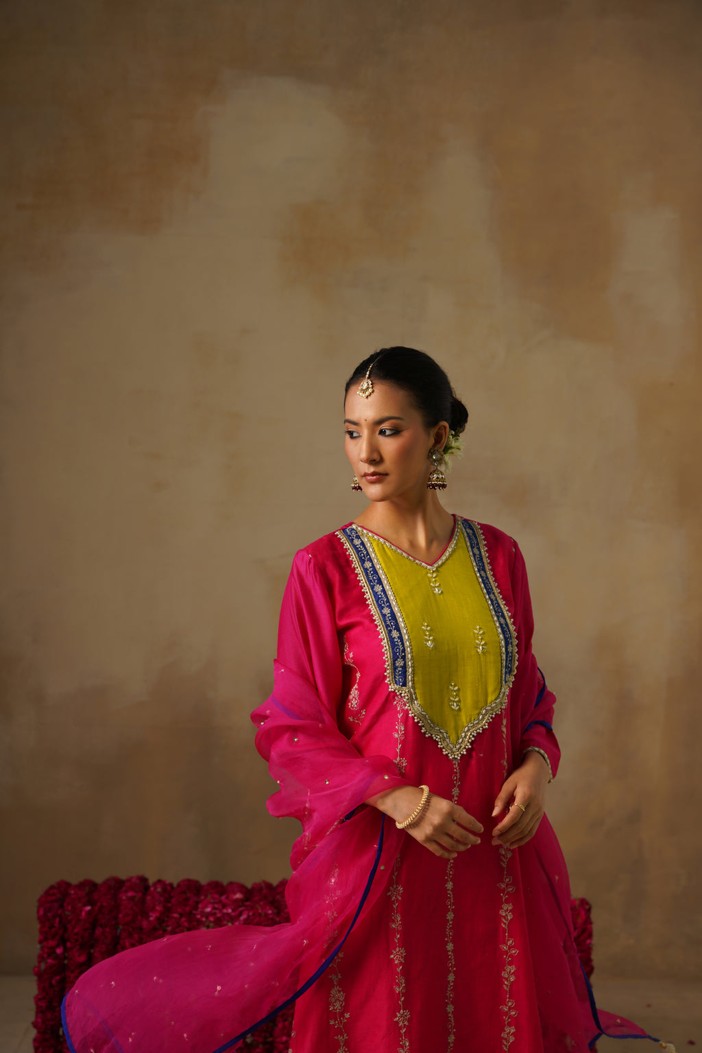 Mehekti Pink Chanderi Kurta Set