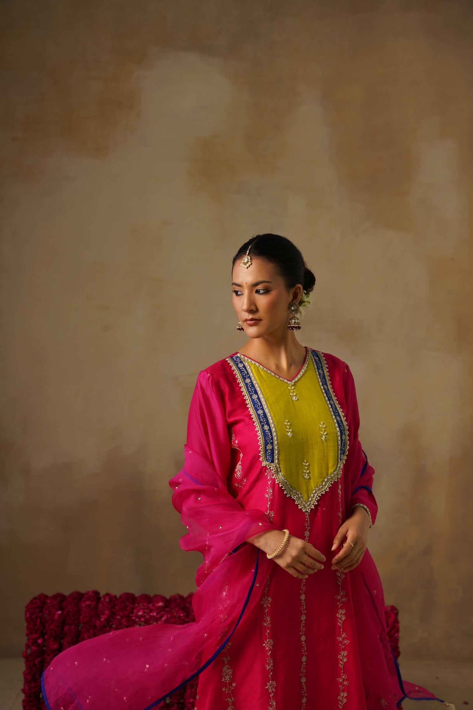 Mehekti Pink Chanderi Kurta Set