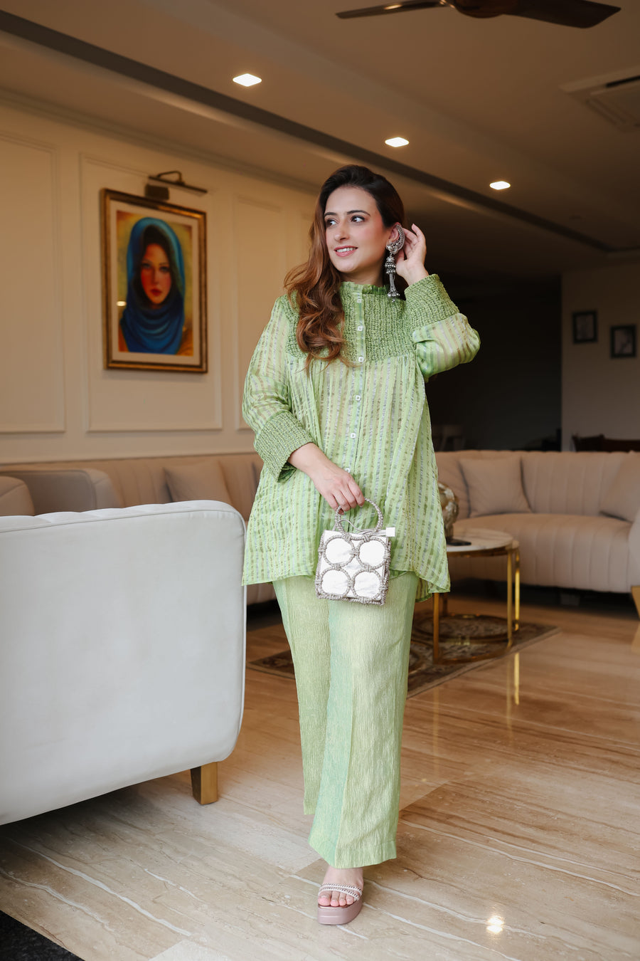 Green Stipes Luna Set